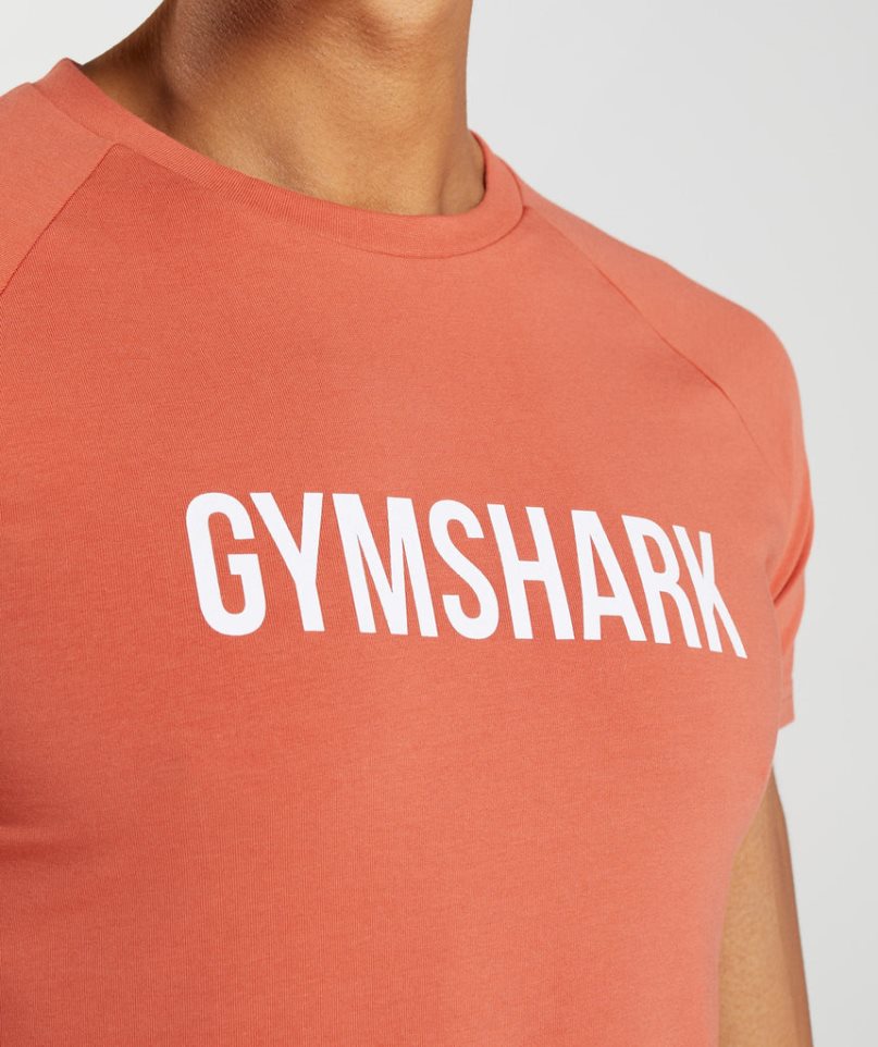 Koszulki Gymshark Apollo Męskie Pomarańczowe | PL 083DAN